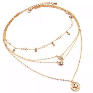 1 LEFT✨Gold Tone 4 Layered Choker Dainty Necklace✨